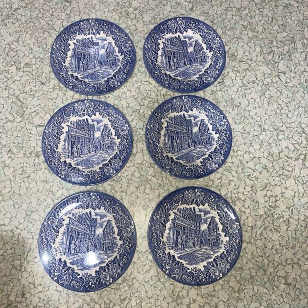 6 Dessert Plate‎ Ironstone Dickens Series Old Curiosity Shoppe MINT